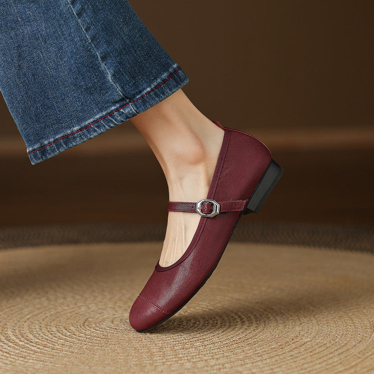 Selena Genuine Leather Flats