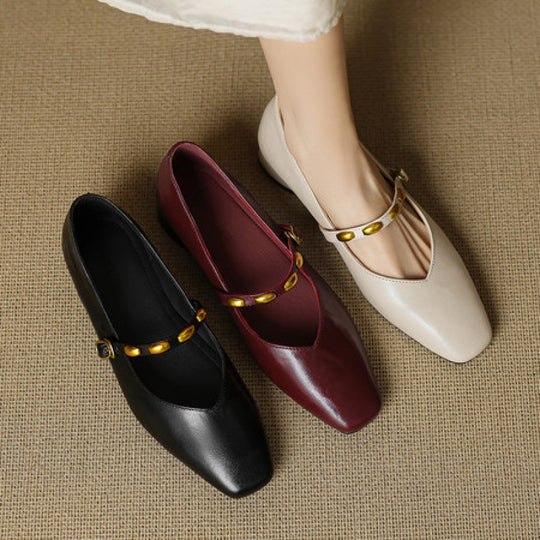 Zera Genuine Leather Flats - Image 7 of 19