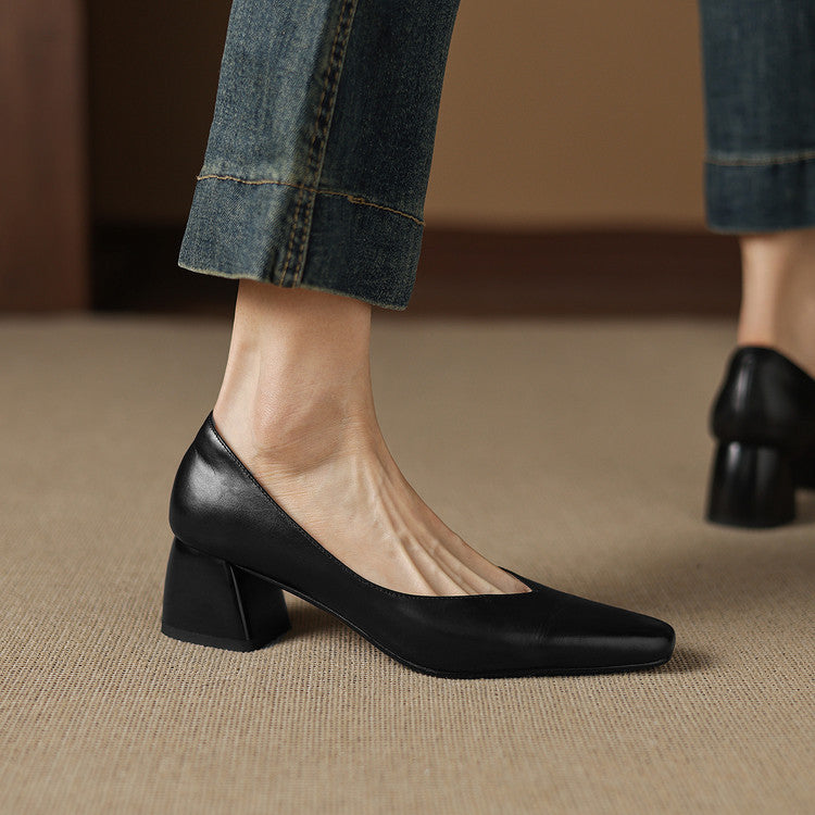 Leyla Genuine Leather Heels