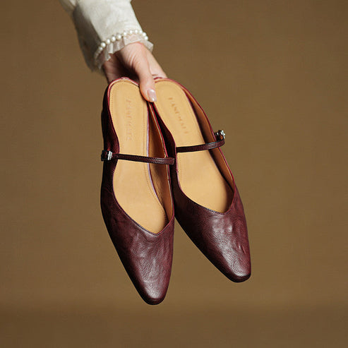 Beosha Genuine Leather Mules