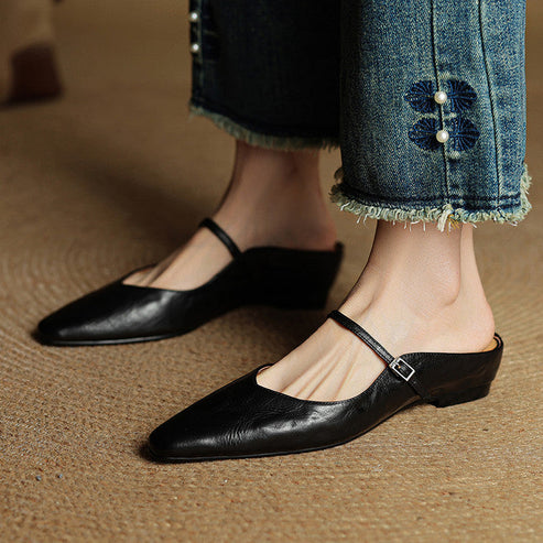 Beosha Genuine Leather Mules