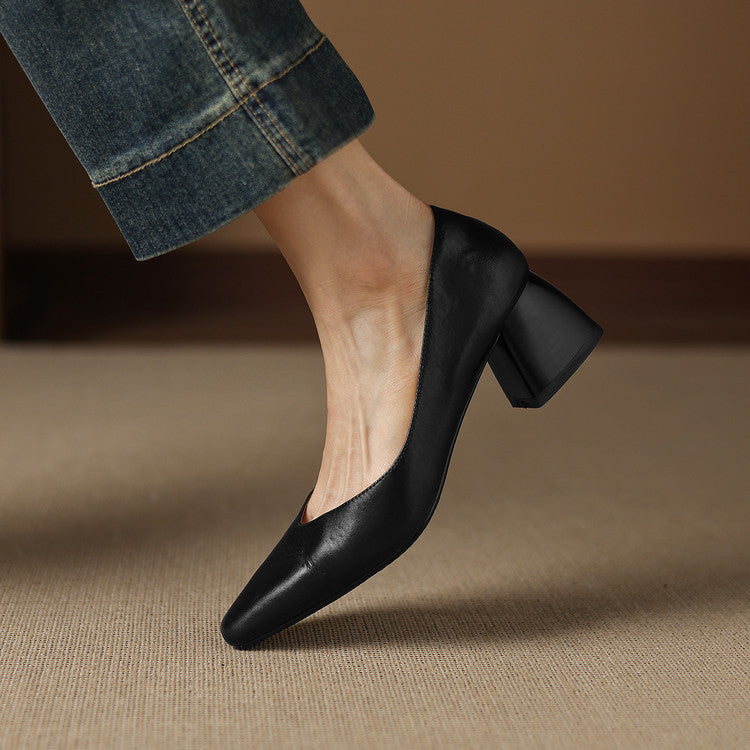 Leyla Genuine Leather Heels