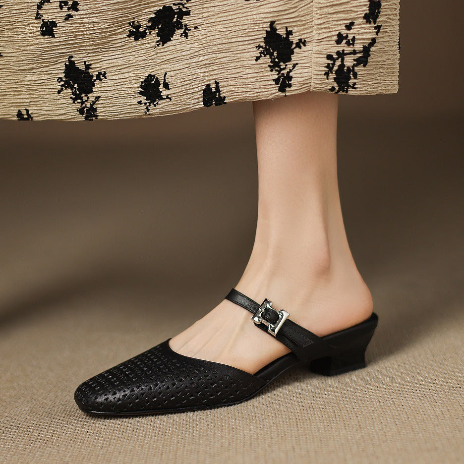 Neola Genuine Leather Mules