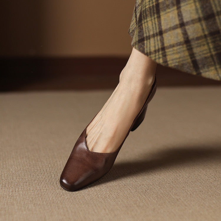 Leyla Genuine Leather Heels