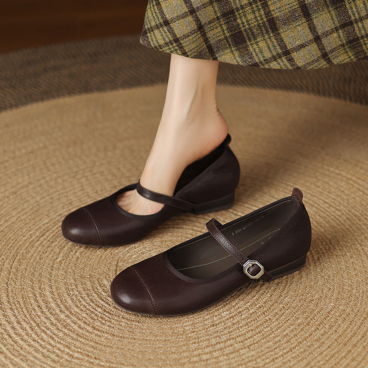 Selena Genuine Leather Flats