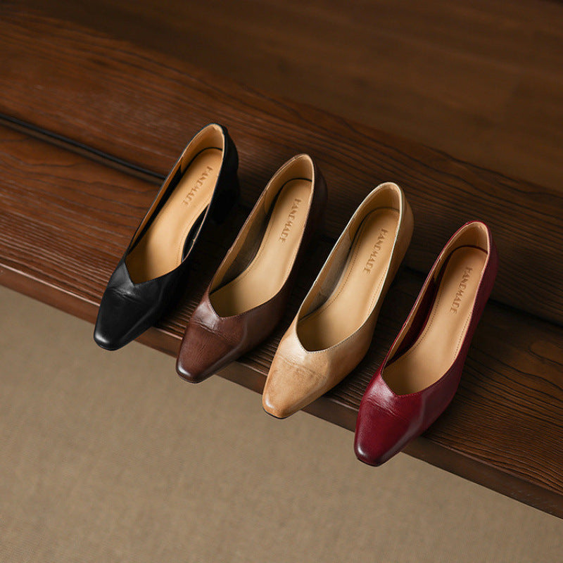 Leyla Genuine Leather Heels