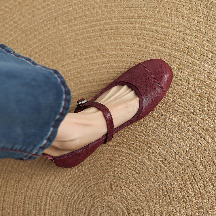 Selena Genuine Leather Flats