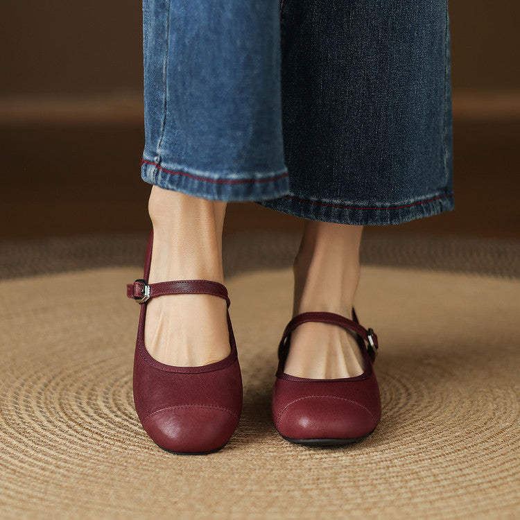 Selena Genuine Leather Flats