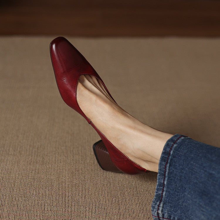 Leyla Genuine Leather Heels