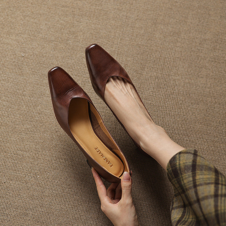 Leyla Genuine Leather Heels