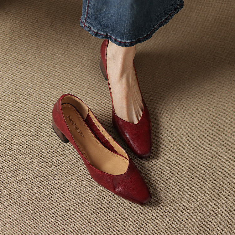 Leyla Genuine Leather Heels