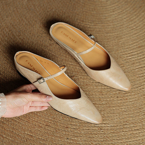 Beosha Genuine Leather Mules