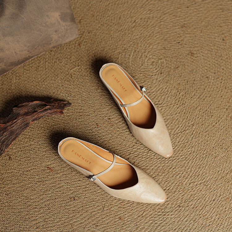 Beosha Genuine Leather Mules
