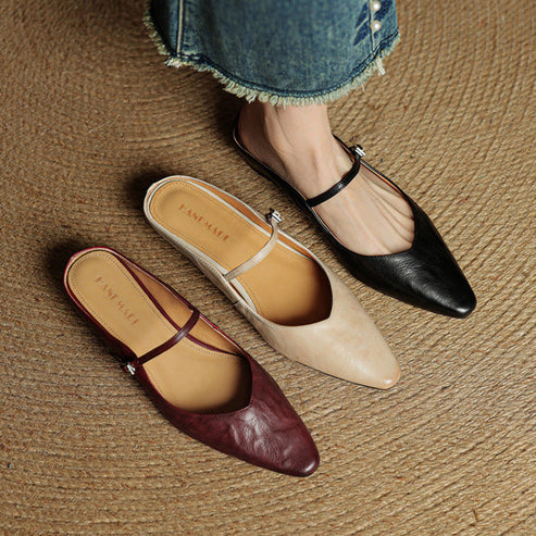 Beosha Genuine Leather Mules