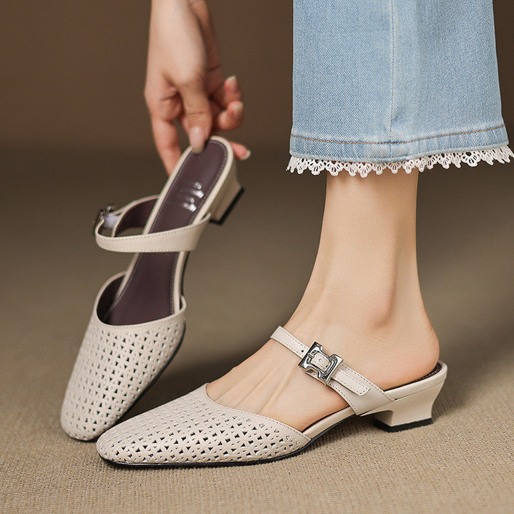 Neola Genuine Leather Mules