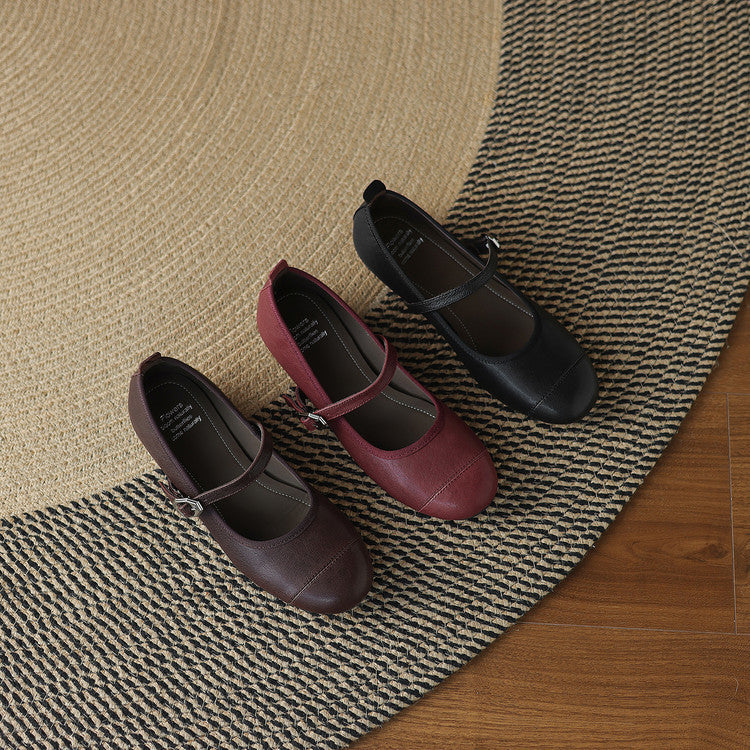 Selena Genuine Leather Flats
