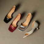 Delia Peep Toe Genuine Leather Heels