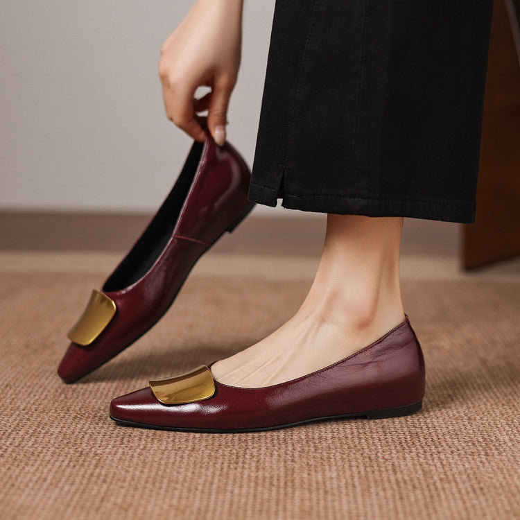 Lorena Genuine Leather Flats