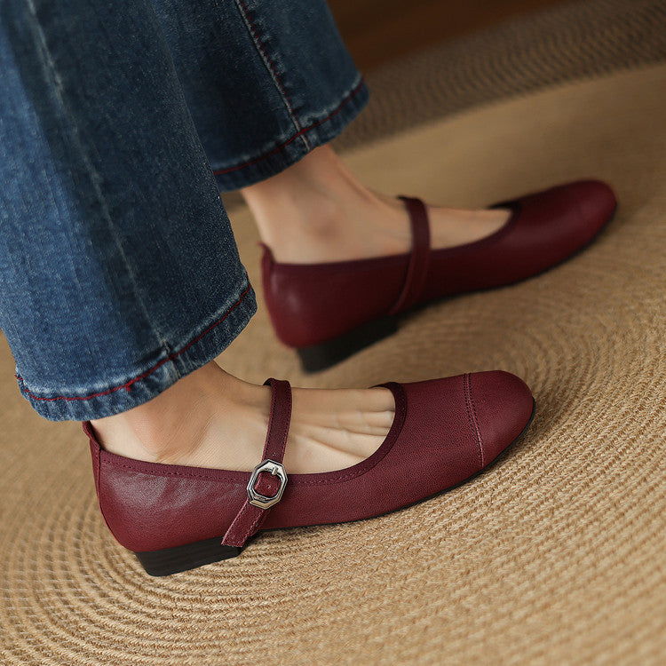 Selena Genuine Leather Flats