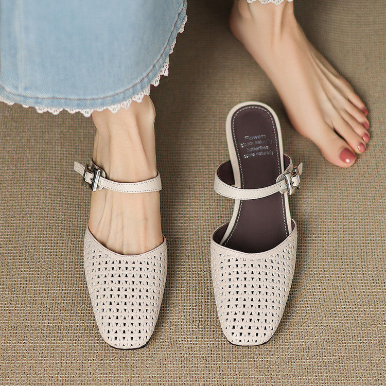 Neola Genuine Leather Mules