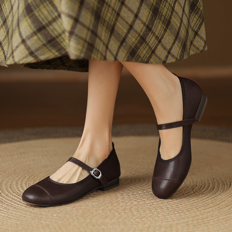 Selena Genuine Leather Flats