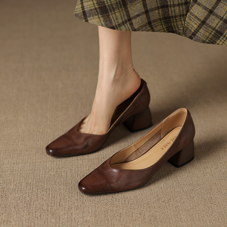 Leyla Genuine Leather Heels