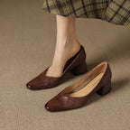 Leyla Genuine Leather Heels