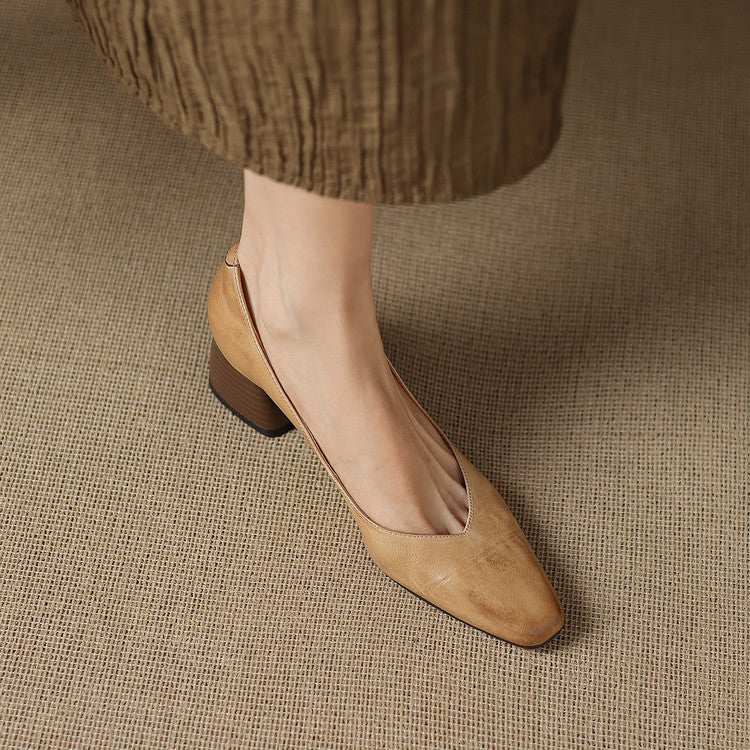 Leyla Genuine Leather Heels