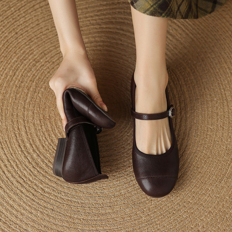 Selena Genuine Leather Flats