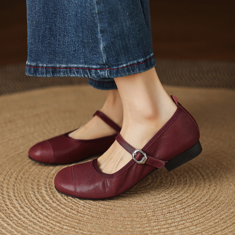 Selena Genuine Leather Flats