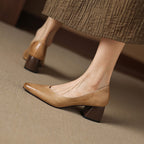 Leyla Genuine Leather Heels