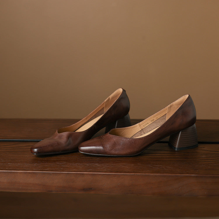 Leyla Genuine Leather Heels