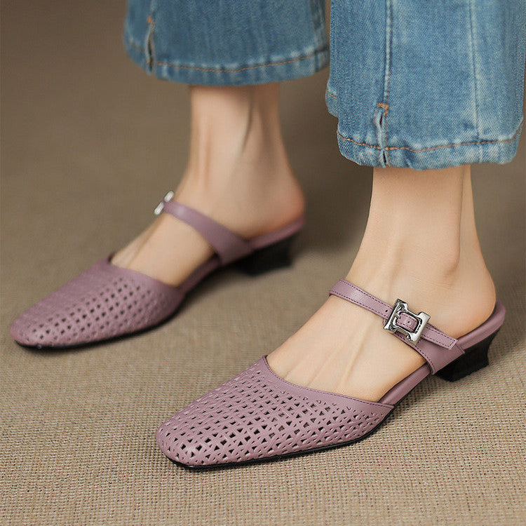 Neola Genuine Leather Mules
