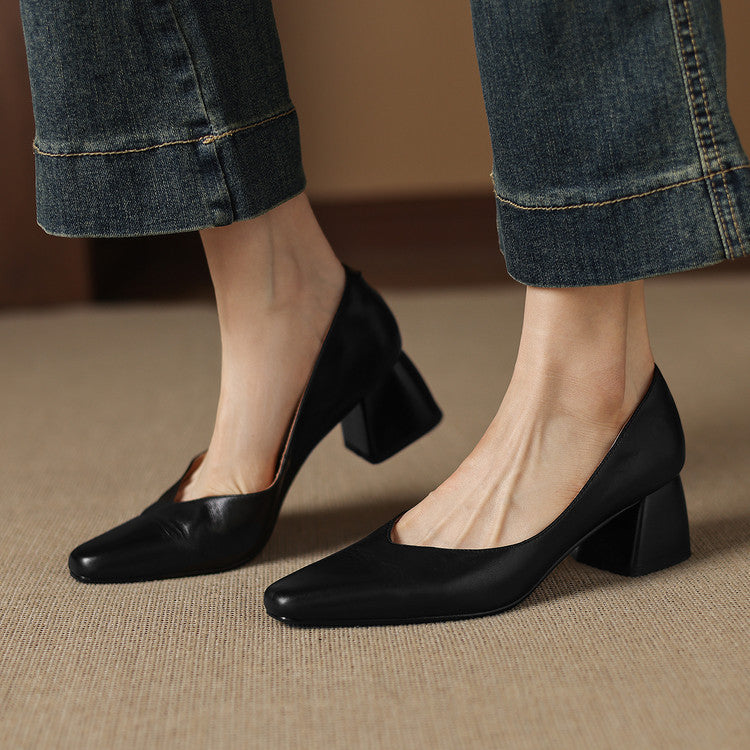 Leyla Genuine Leather Heels