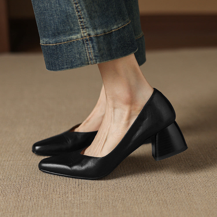 Leyla Genuine Leather Heels
