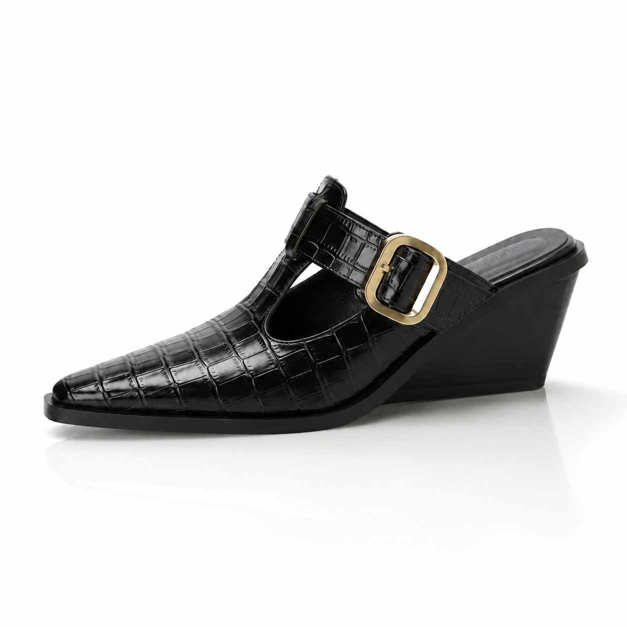 Renae Croc-Embossed Mules