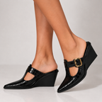 Renae Croc-Embossed Mules