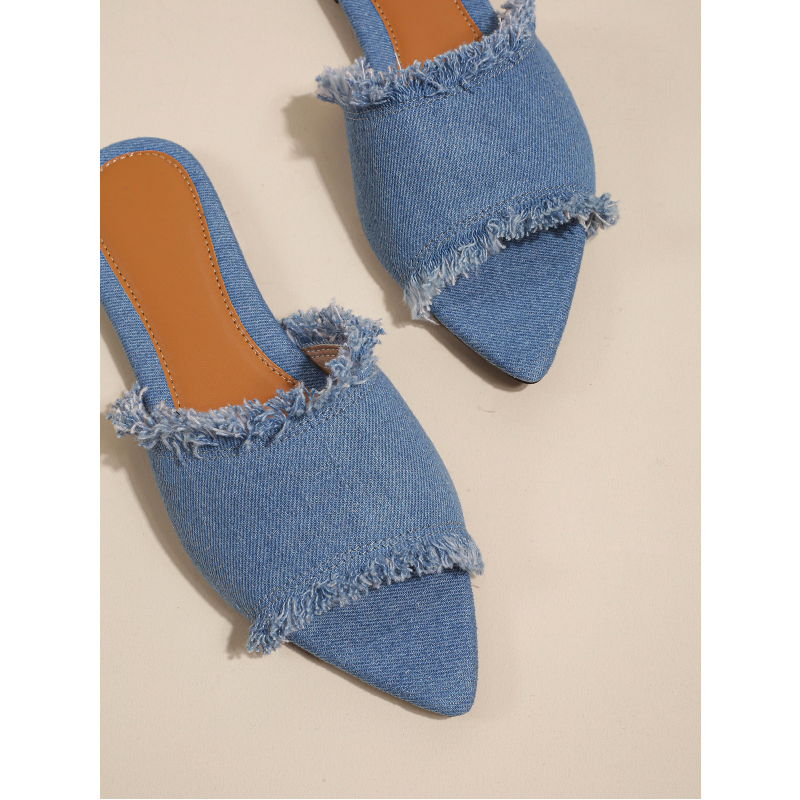 Riviera Denim Slides