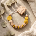 Personalized Wooden Bear Pacifier Clip