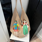 Fanciulla Embroidered Crochet Hobo Bag
