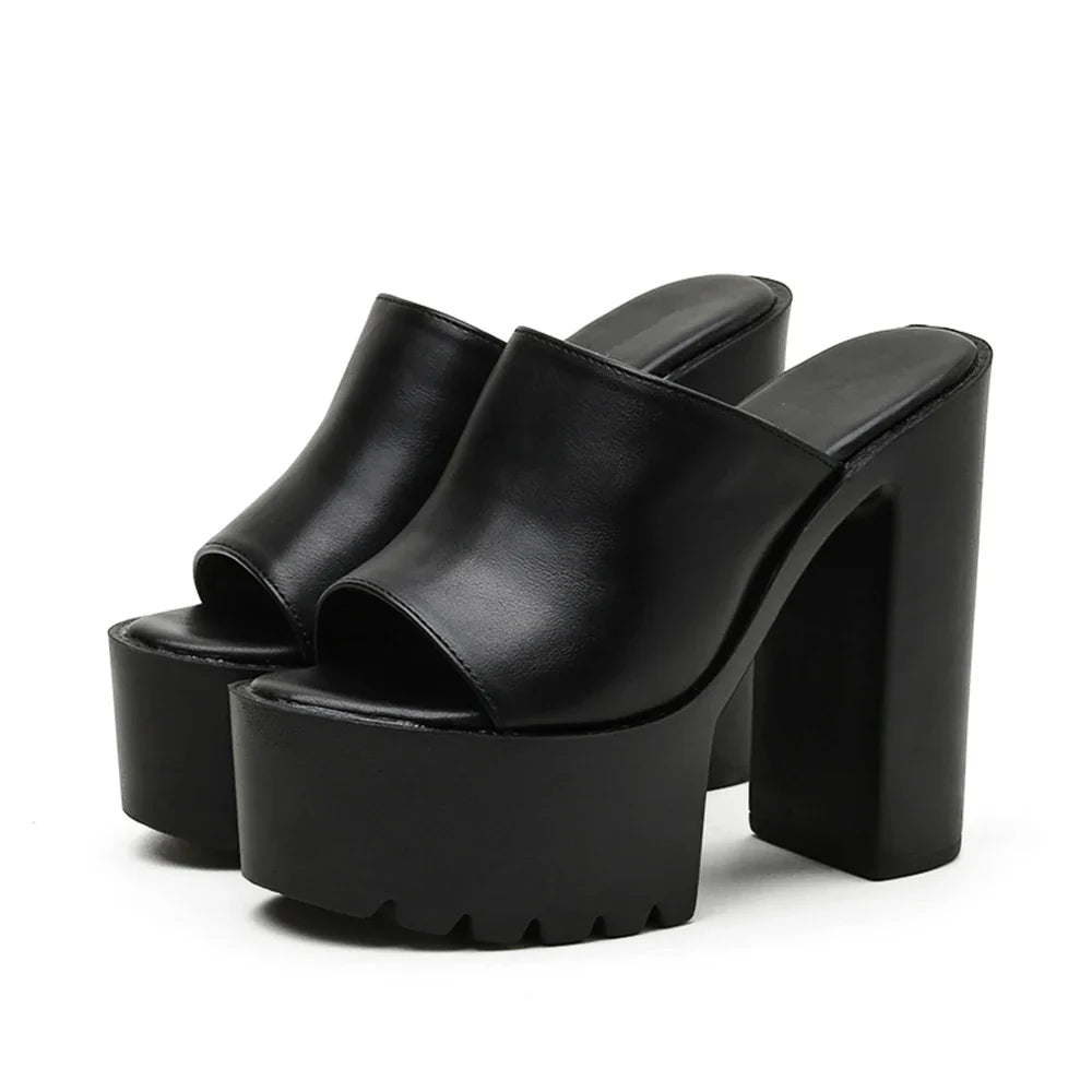 Stella Semi-Shine Wedge Mules