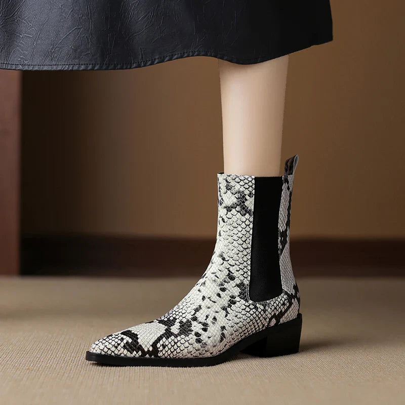 Aspen Snakeskin Leather Boots