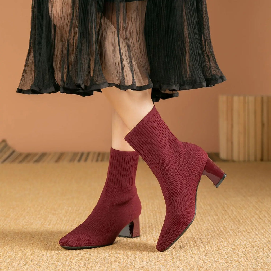 Soft Knitted Ankle Boots