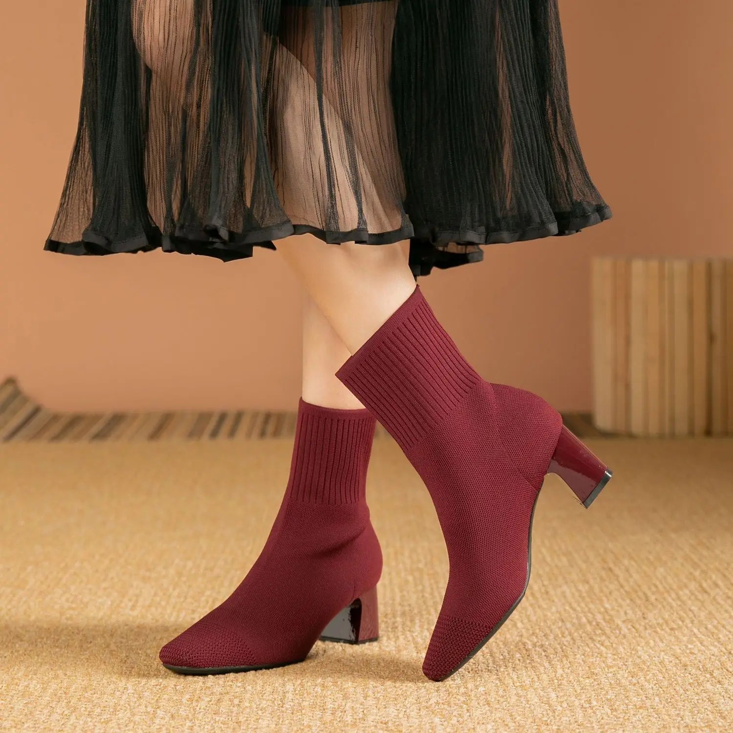 Soft Knitted Ankle Boots
