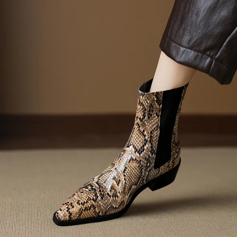 Aspen Snakeskin Leather Boots