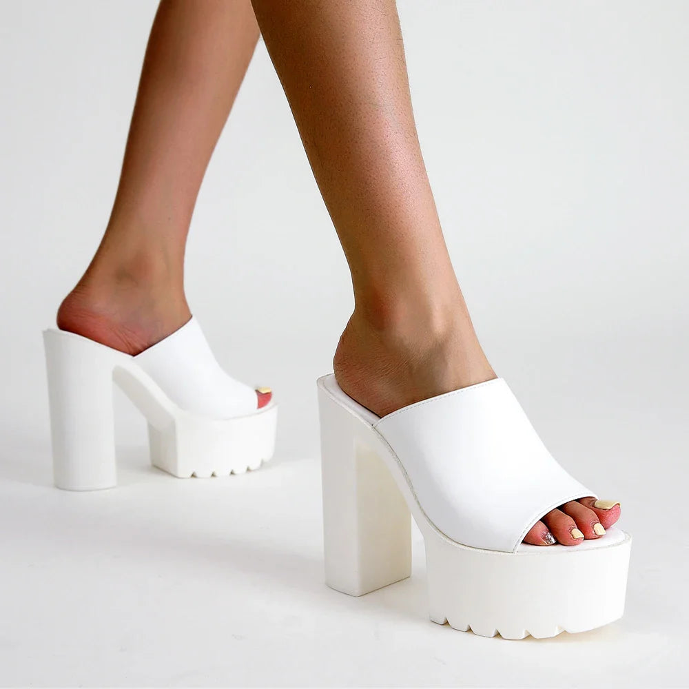 Stella Semi-Shine Wedge Mules