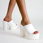 Stella Semi-Shine Wedge Mules