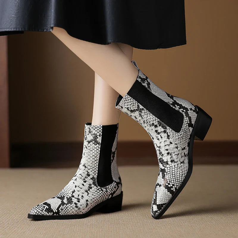 Aspen Snakeskin Leather Boots