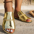 Sophia Croc Skin Sandals