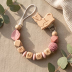 Personalized Wooden Bear Pacifier Clip